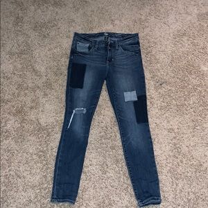 patch skinny jeans